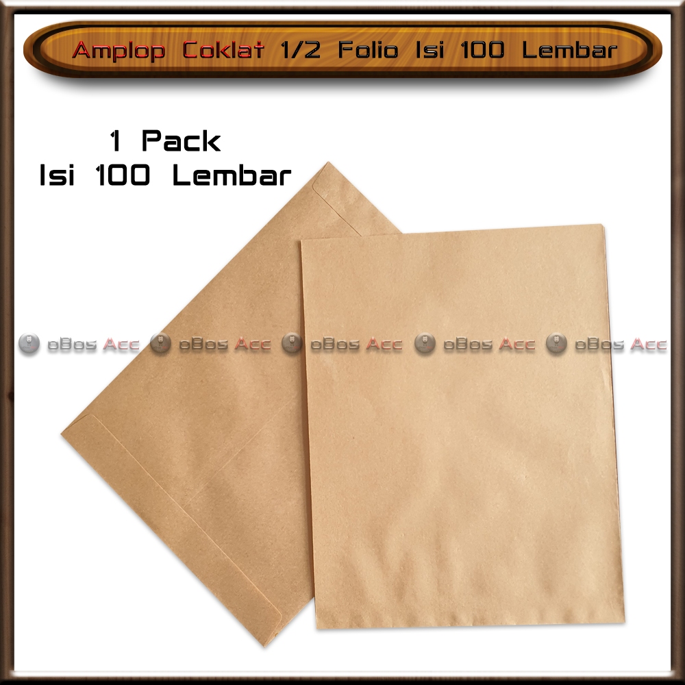 

Amplop Coklat Ukuran 1/2 Folio 19x25cm Isi 100 Lembar Cokelat
