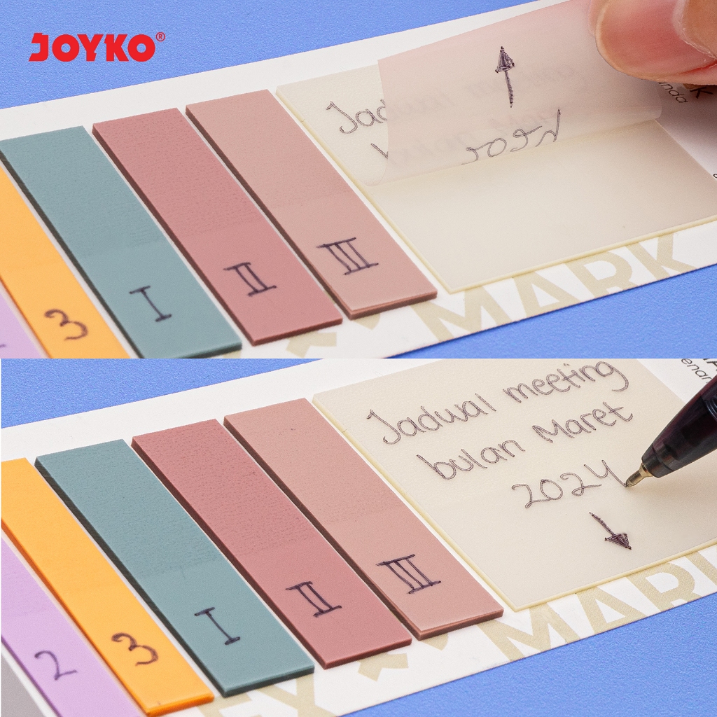 

Joyko Memo Stick Sticky Notes Index Mark Plastic WATERPROOF / Kertas Memo Joyko Tempel Plastik TAHAN AIR IM-78