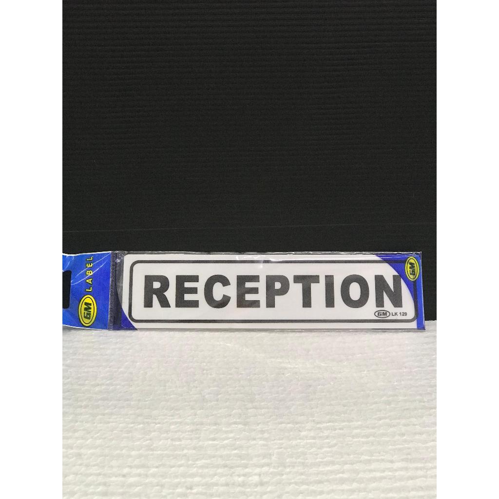 

Label Sign GM Tulisan Reception Ukuran 20x5 Cm