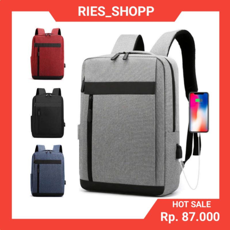 ORIGINAL TAS RANSEL LIST IMPORT FREE USB TAS LAPTOP TEBAL BEST RIESSHOPP