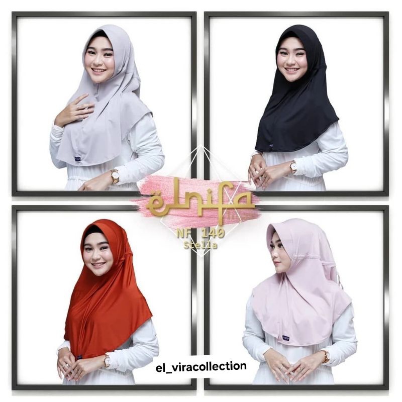 jilbab instan bergo serut jokowi merk ELNIFA ORI