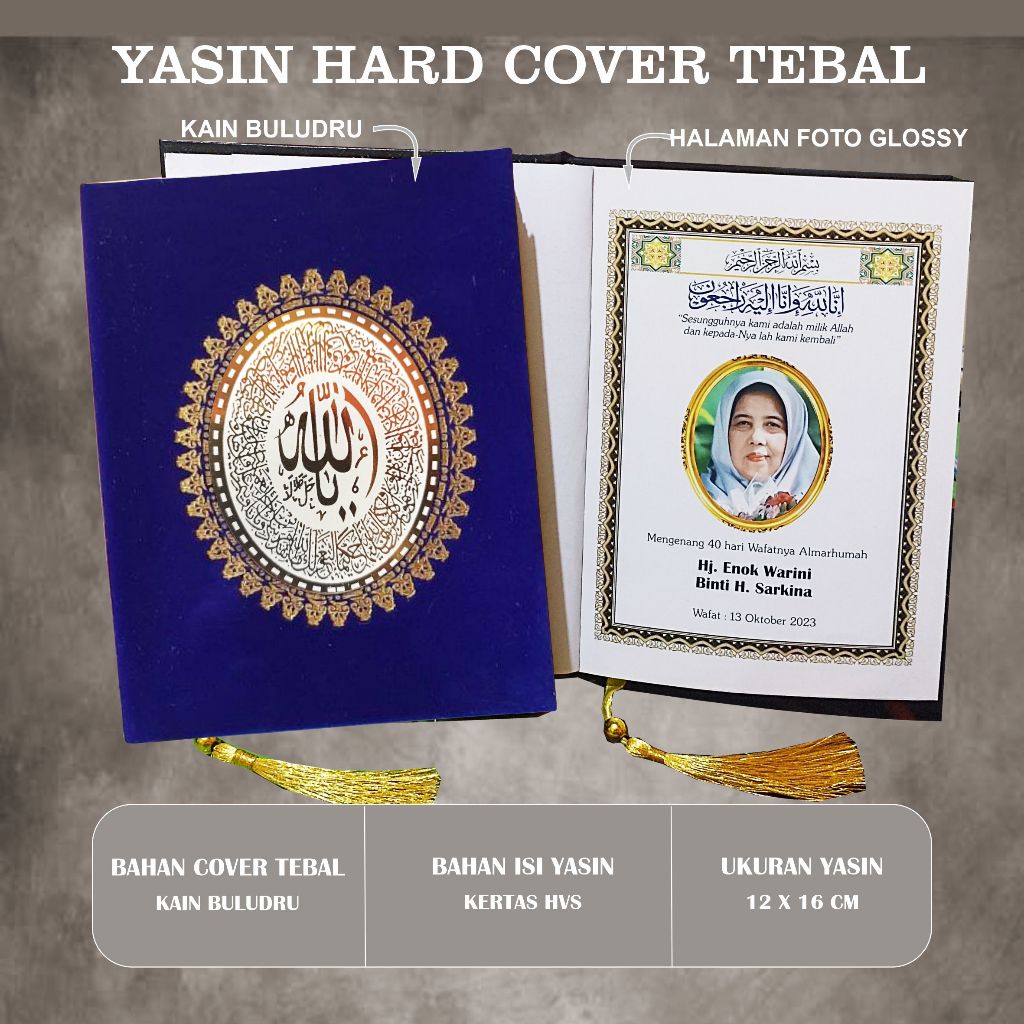 Buku Yasin dan Tahlil Cover Bludru Isi 144 Halaman