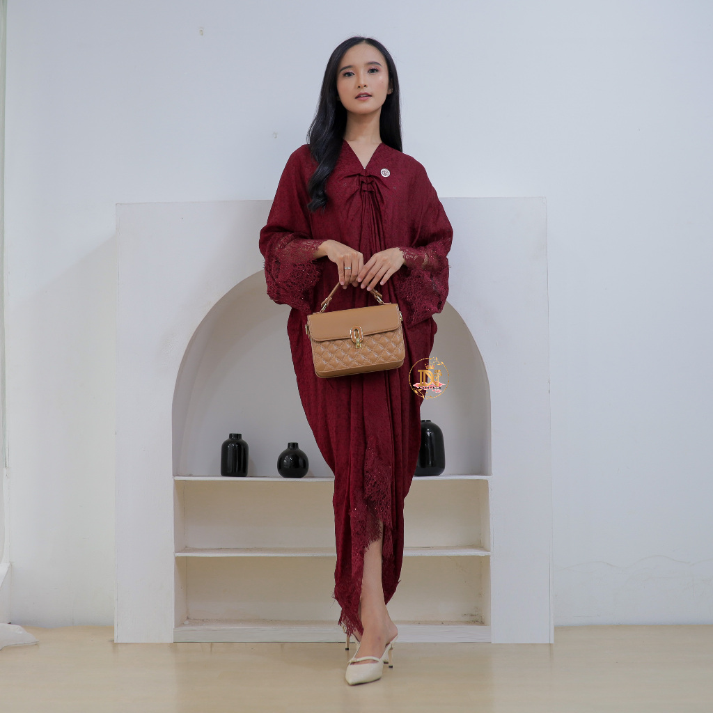 Diana Butik - KAFTAN VISCOSE POLOS LACE | Kaftan Viscose | Kaftan Lebaran