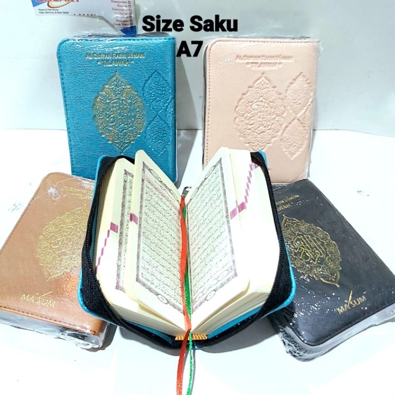 Mushaf Kecil A7 Utsmani / Al Quran Tilawah Usmani Masum genggam saku pocket Al Qur'an Resleting / Al