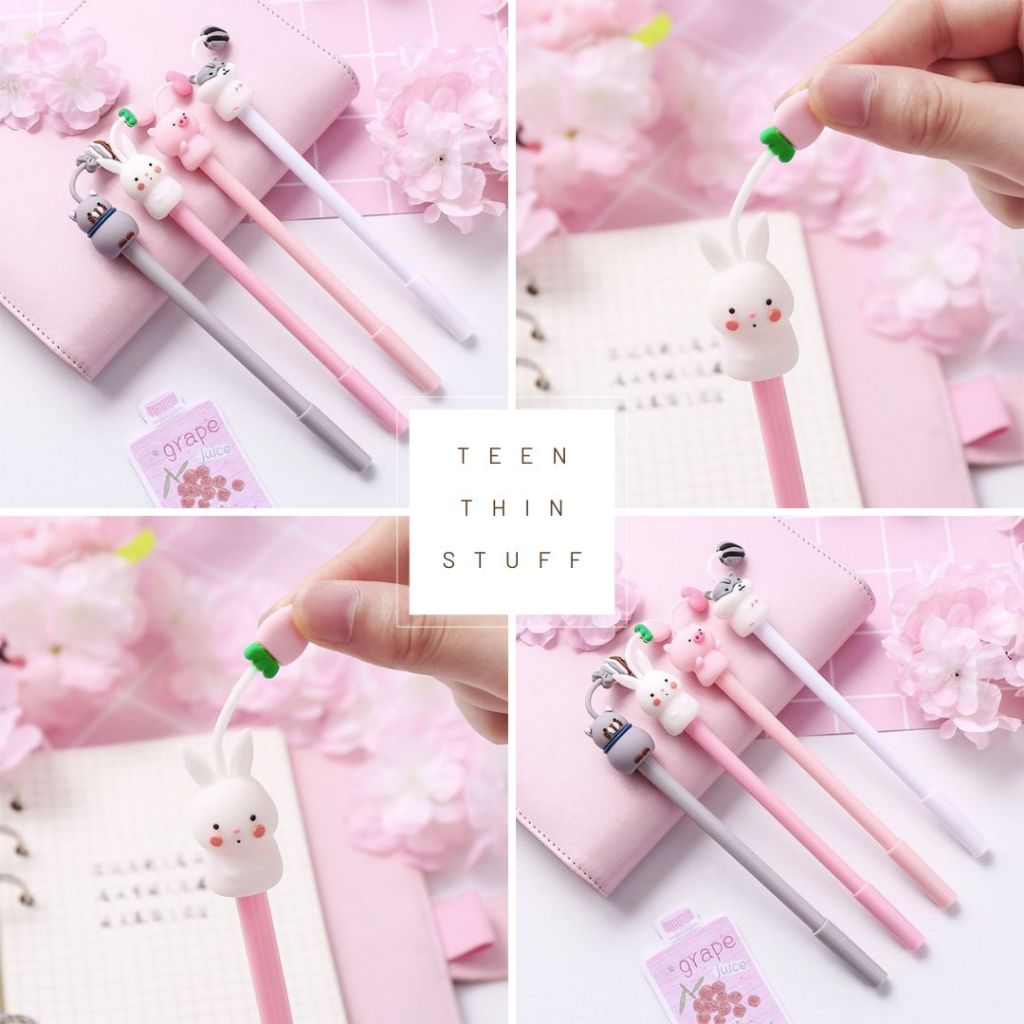 

BOLPEN PINK BUNNY CAT LUCU |PENA PULPEN GEL MOTIF KARAKTER HEWAN ANIMAL DENGAN EKOR LUCU