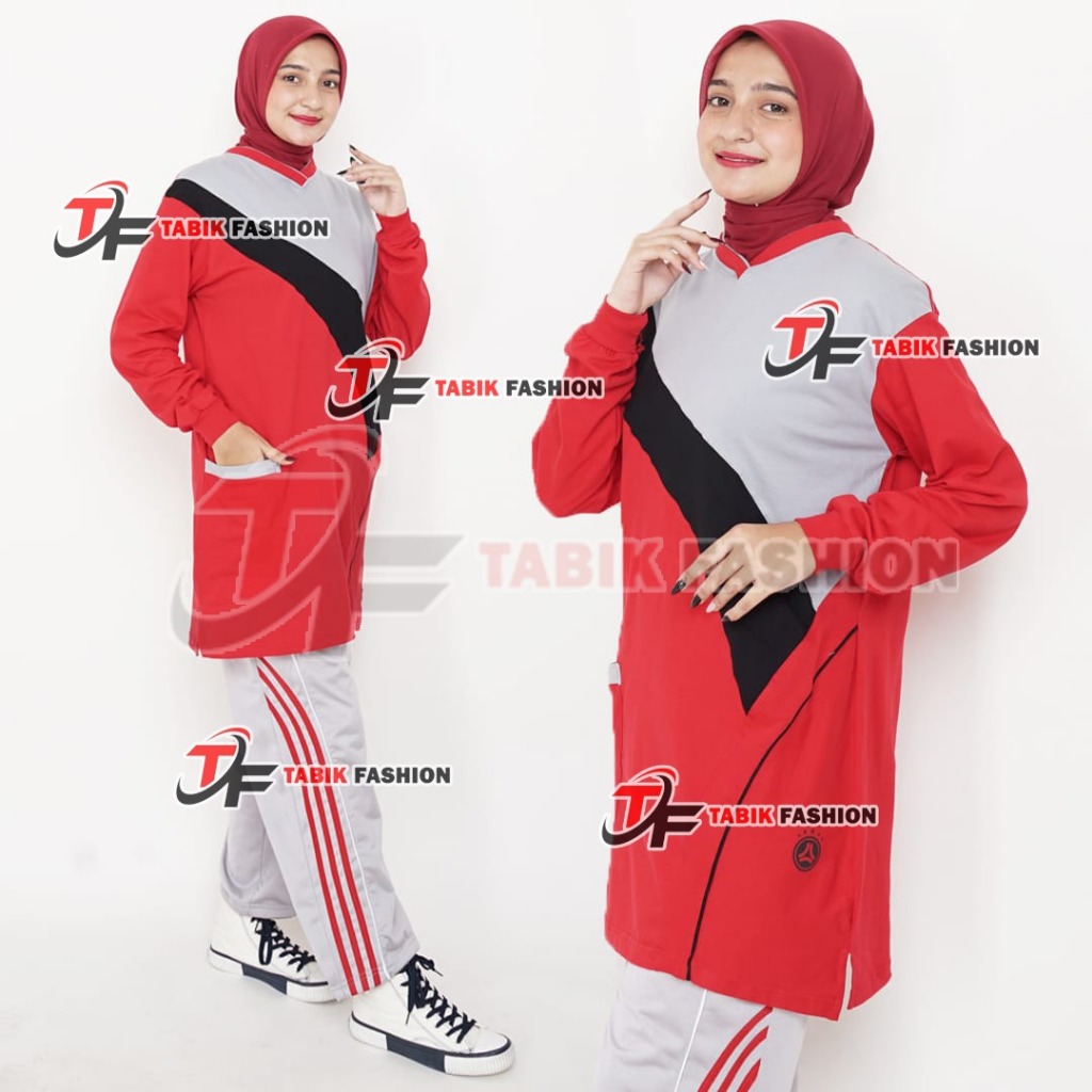 Setelan baju olahraga senam muslimah / setelan baju olahraga wanita / setelan tunik wanita terbaru /