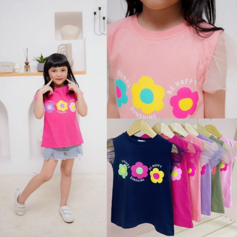Ava Tee Flower Lucuna Size 1-5 Tahun - Atasan Anak Tile Original Lucuna Tunik Anak Kaos Tile Anak Ba