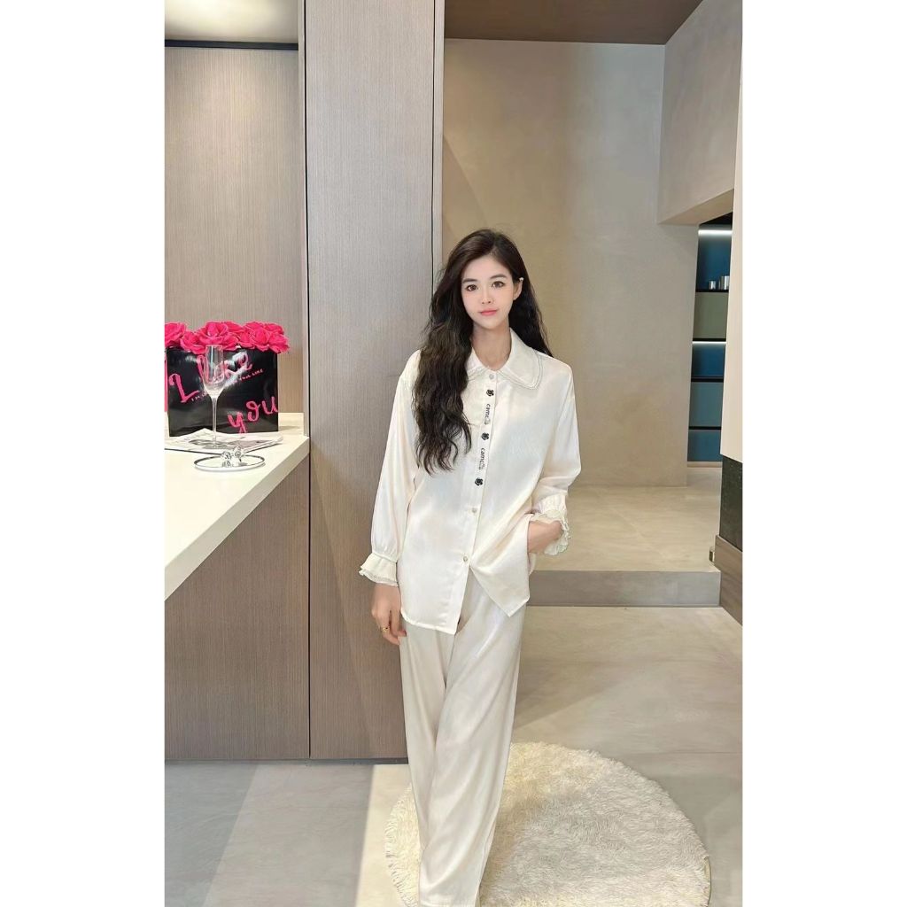 Piyama Satin Lengan Panjang Celana Panjang / Baju Tidur Import Piyama Set Premium Mewah