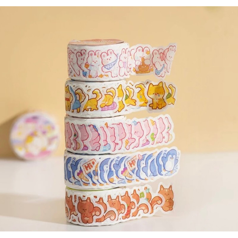 1 roll Washi Paper Kawaii Cartoon Animal