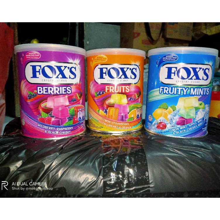 

Kualitas Terbaik permen foxs fruitsberries kaleng berat 18gr