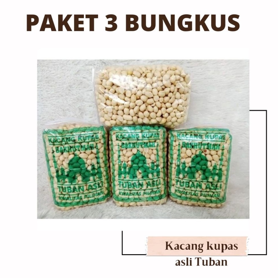 

Belanja Mantap 3 PCS Kacang Kupas Asli Tuban kualitas super kemasan 35 gr