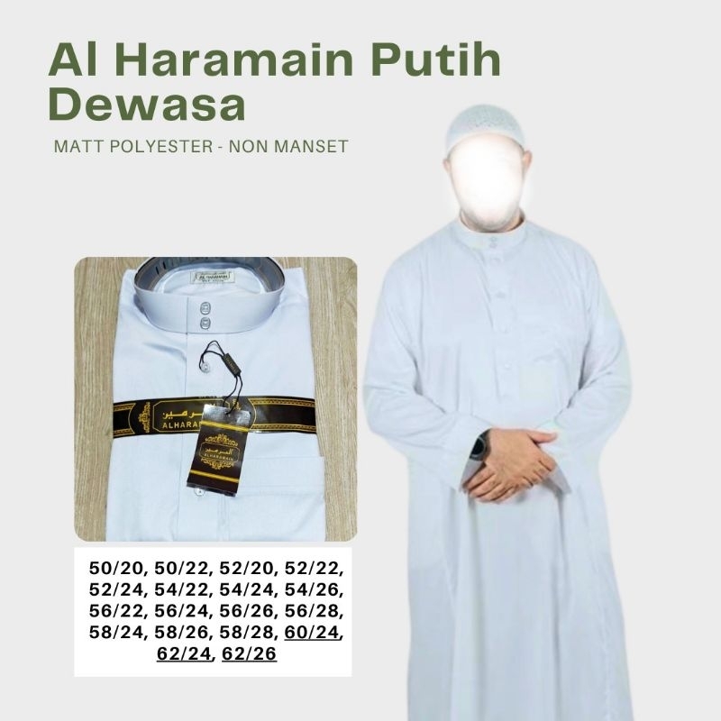 Jubah Al Haramain Polyester Dewasa Non Manset