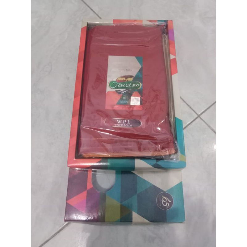 Sarung Atlas Favorit Merah Polos 500 Original Termurah