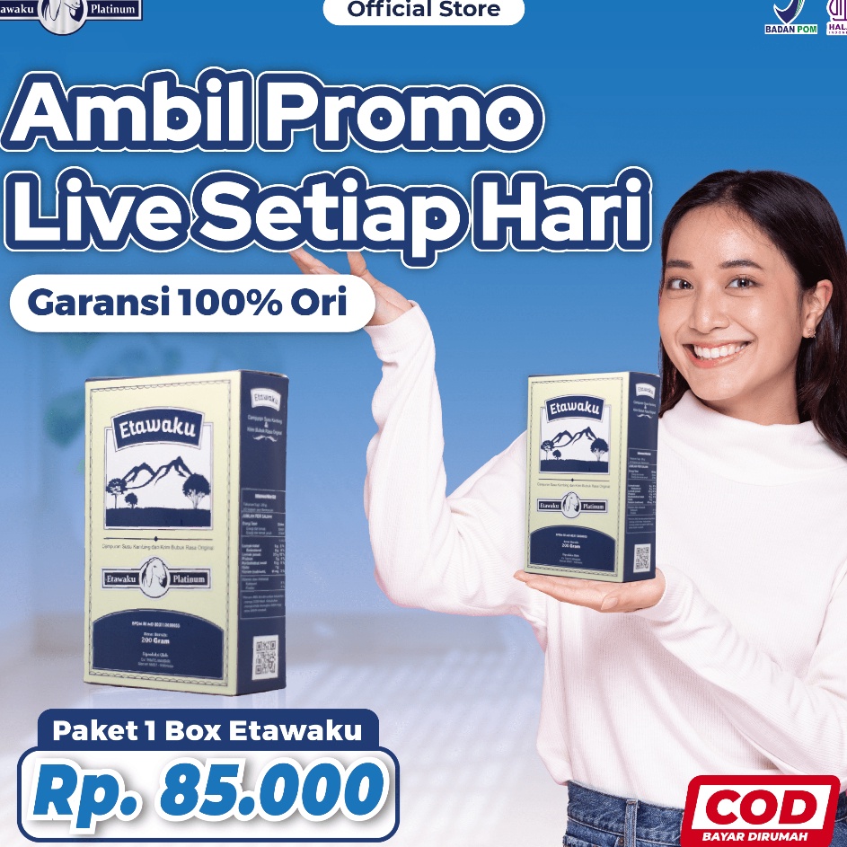 

Ready Etawaku Platinum Susu Kambing Etawa Untuk Nyeri Tulang Sendi dan Sesak 1 Box