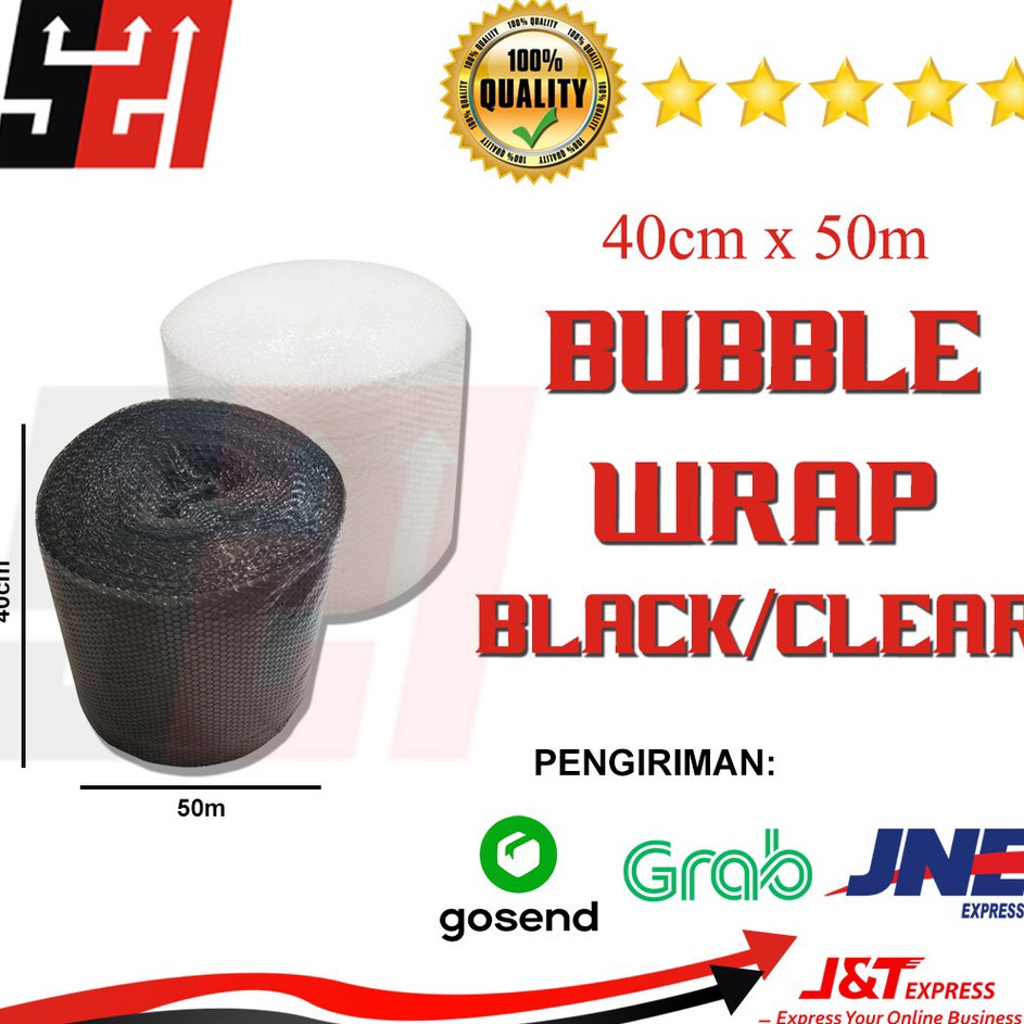 

Baru Aman Bubble Wrap Bubble Wrap Gelembung Bening Hitam 4cm x 5m