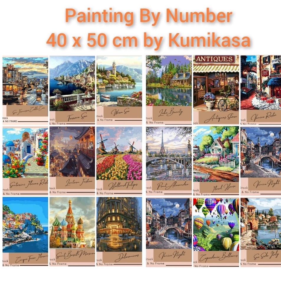 

Promo Stok DIY painting by numbers kerajinan tangan lukisan