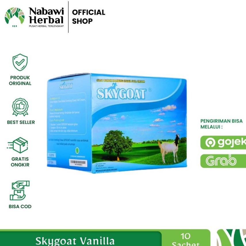

New Deal SKYGOAT Susu Kambing Etawa Bubuk SKY GOAT Original Vanilla 1 Box Isi 1 Sachet