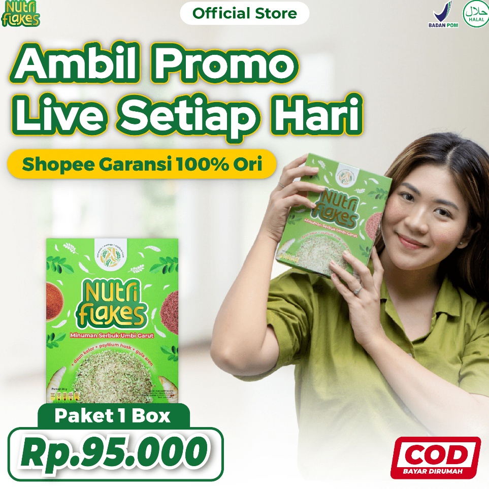 

Produk Terbaik Nutriflakes Sereal Umbi Garut Atasi Asam Lambung Ori 1 Box