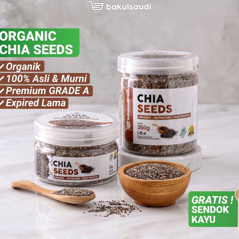 

Mau Hemat Organic Chia Seed Grade A Premium Quality Original 1 Murni non GMO Asli Biji Chia Seeds Hitam Organik Chiaseed Chiaseeds Cia seed Original