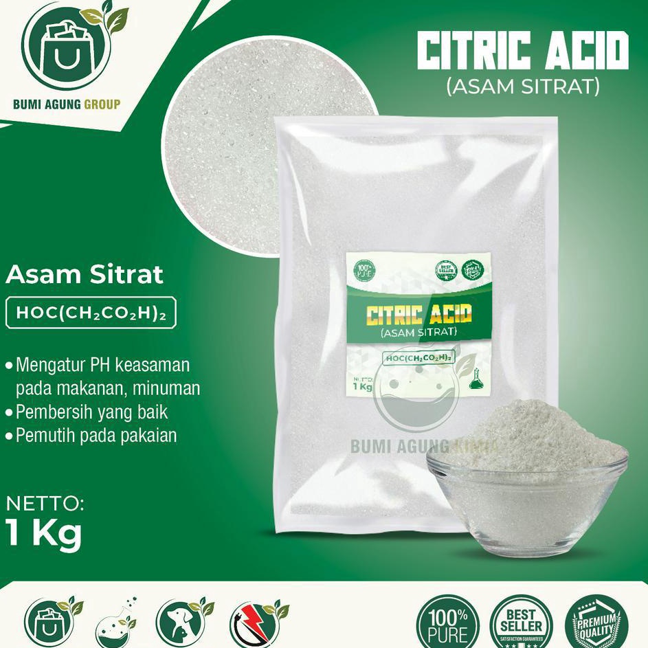 

New Stock CITRIC MONOHYDRATE CITRUN SITRAT 1 KG FOOD GRADE