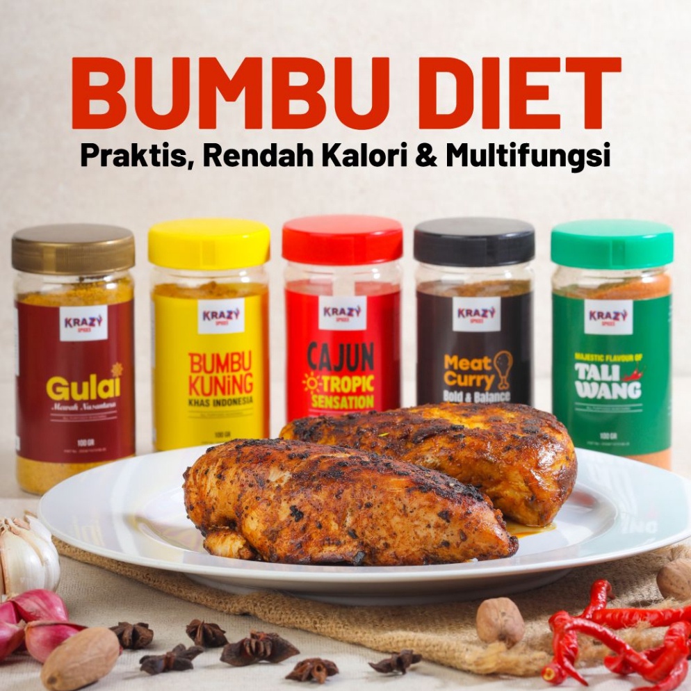 

Kirim sekarang KRAZY Spices Bumbu Diet Marinasi Dry Rub 1 gr