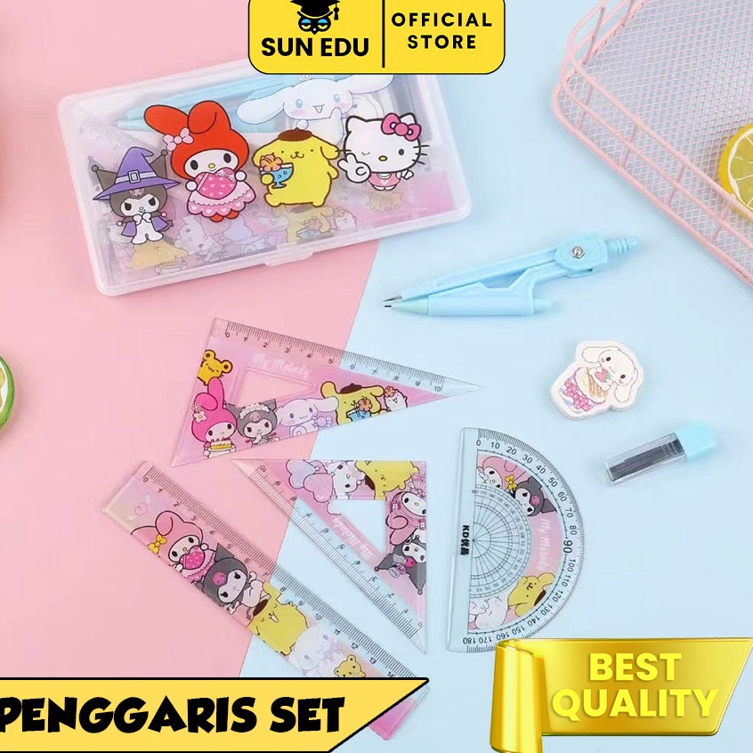 

Segera Pilih 4PCS garisan set sanrio cute Set penggaris kuromi melody