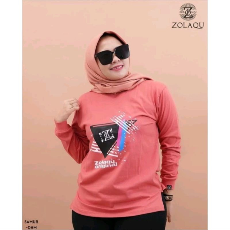 (E02) Kaos wanita remaja kekinian terbaru outfit kaos zolaqu lengan panjang