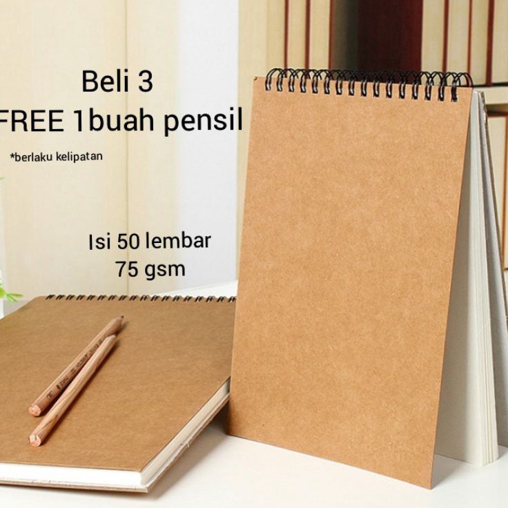 

Good Quality Sketchbook A5 5 lembar Buku Sketsa Desain Gambar Notebook Gambar Polos Hitam Coklat Sket