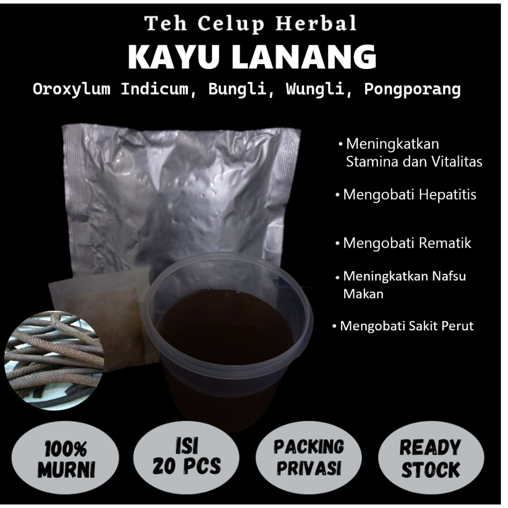 

Teh Celup Herbal KAYU LANANG Bungli Hepatitis Vitalitas Rematik Napsu Makan