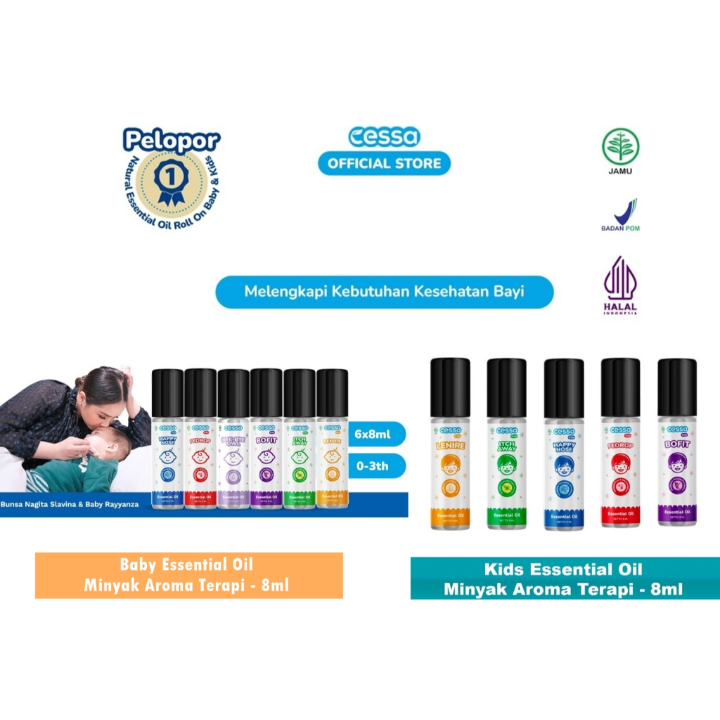 CESSA KIDS ESSENTIAL OIL 8 UNTUK USIA 3tahun up | CESSA BABY ESSENTIAL OIL 8 ML UNTUK USIA 0-2 TAHUN