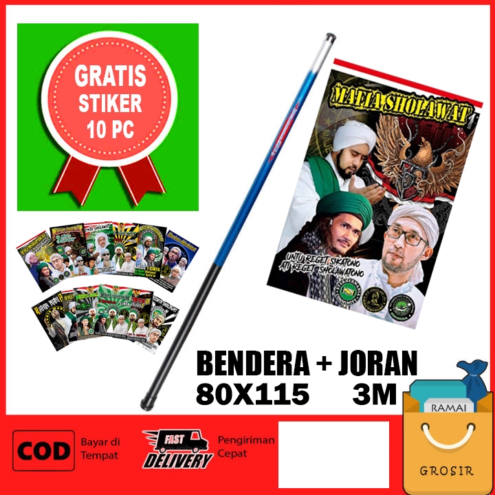 BENDERA 80X115 + JORAN 3 METER