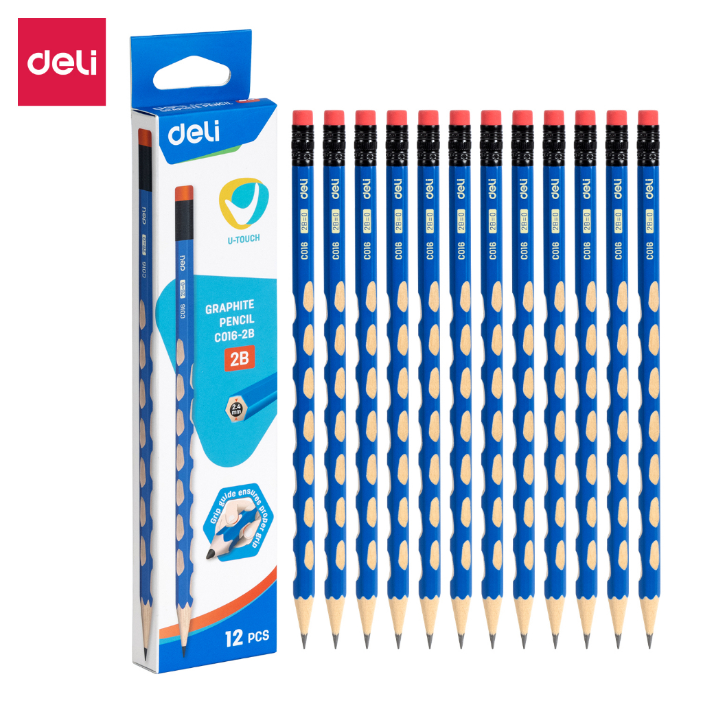 

Pensil 2B Deli Graphite EC016 Biru Pensil Kayu