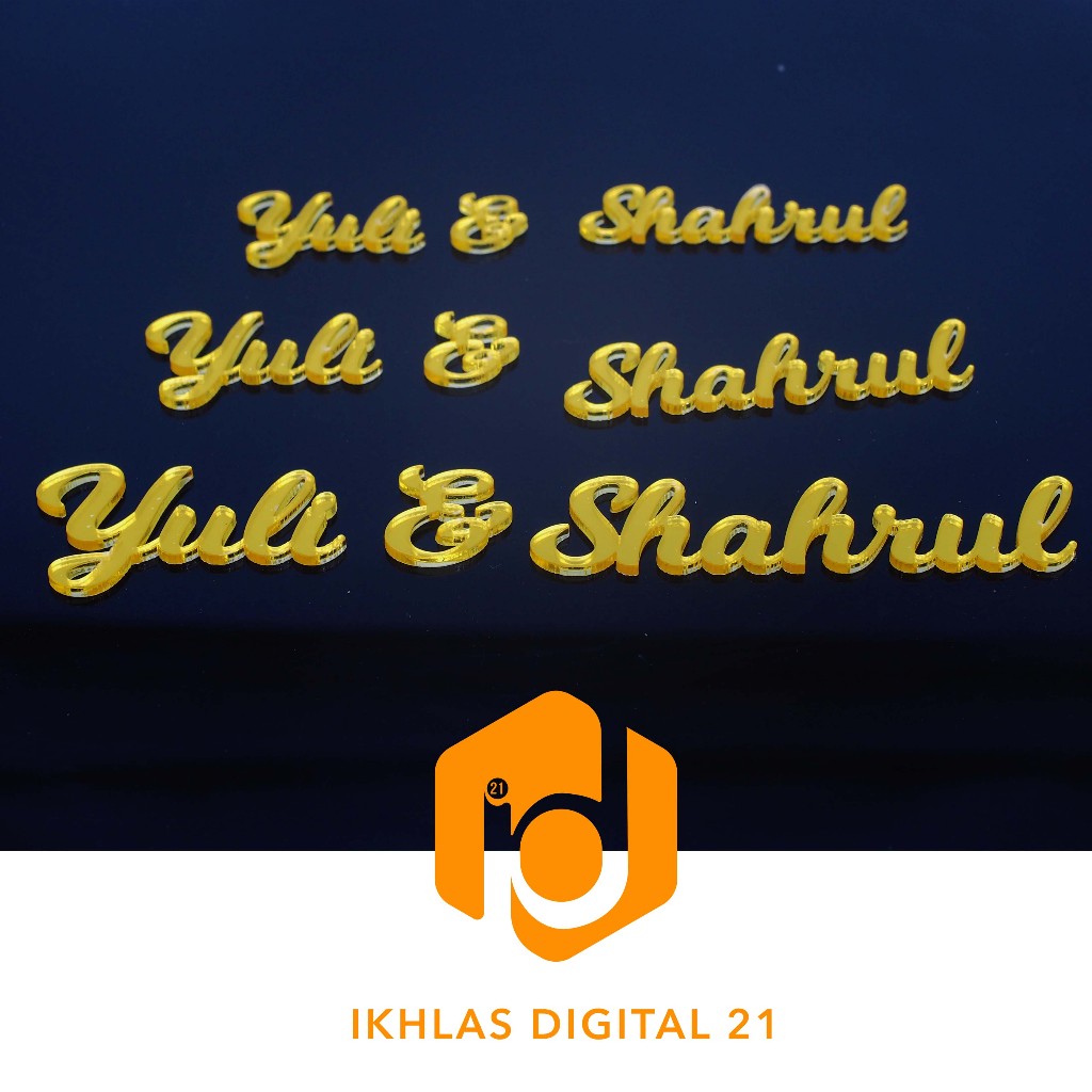 Nama Akrilik Mahar/Sepasang Nama Akrilik Mahar Pernikahn