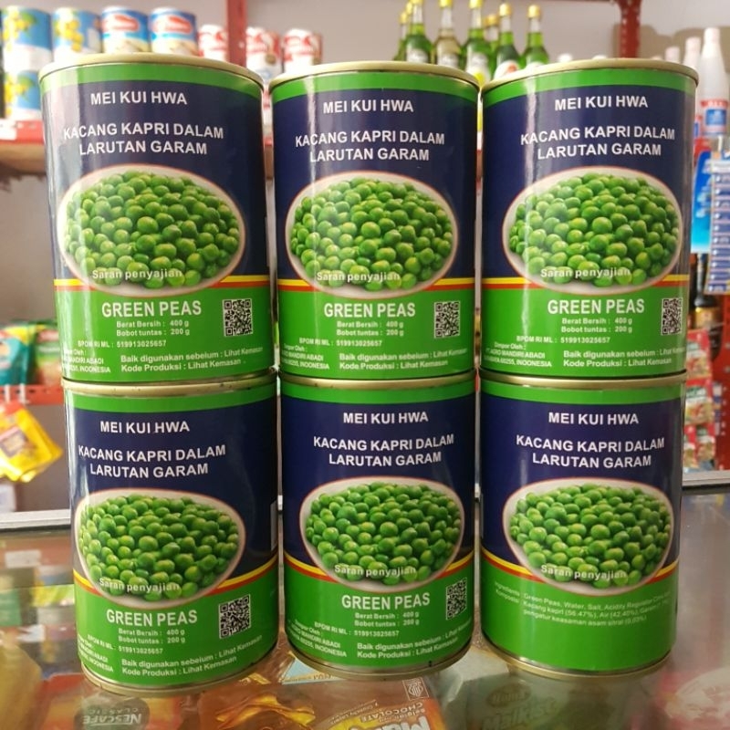 

Green peas Kacang kapri dalam larutan garam