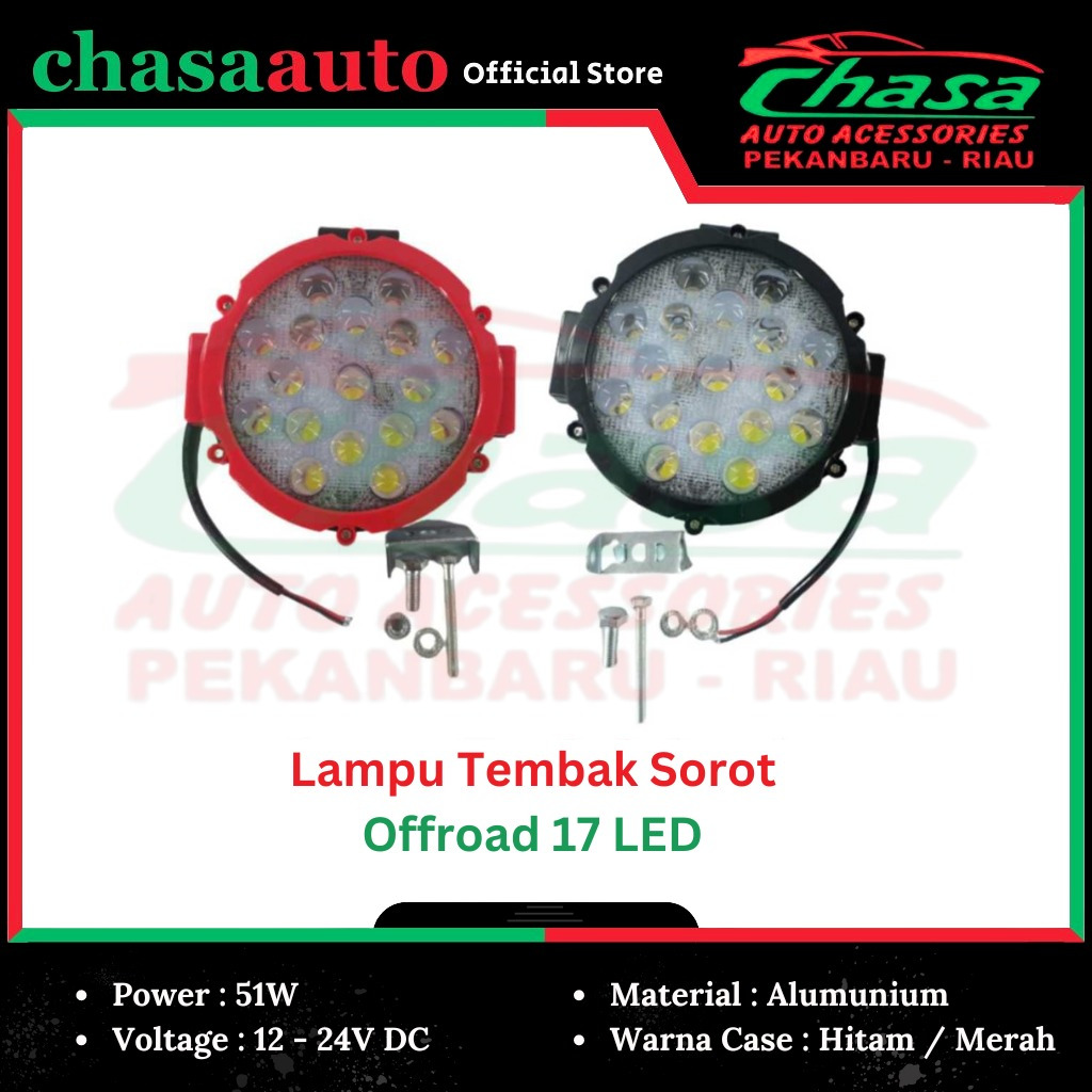 (CHASA) Lampu Tembak Sorot OFFROAD 17 LED