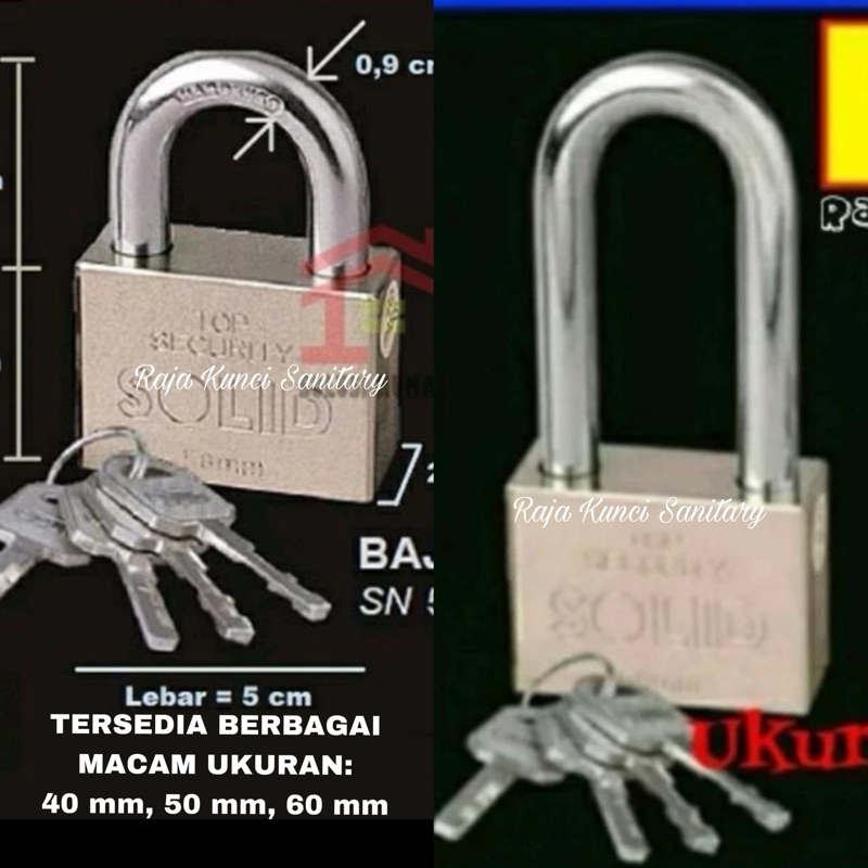 Gembok Solid 809/ 809L/ 40 mm/ 50 mm/ 60 mm/ Gembok Motor/Gembok Pagar Solid/Gembok Gerbang Solid