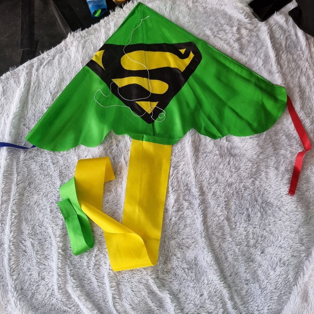 ✅ LAYANGAN KAIN KNOCKDOWN KARTUN TEMPEL / Layangan Kain Parasut Random / ayang-Layang Parasut Layang