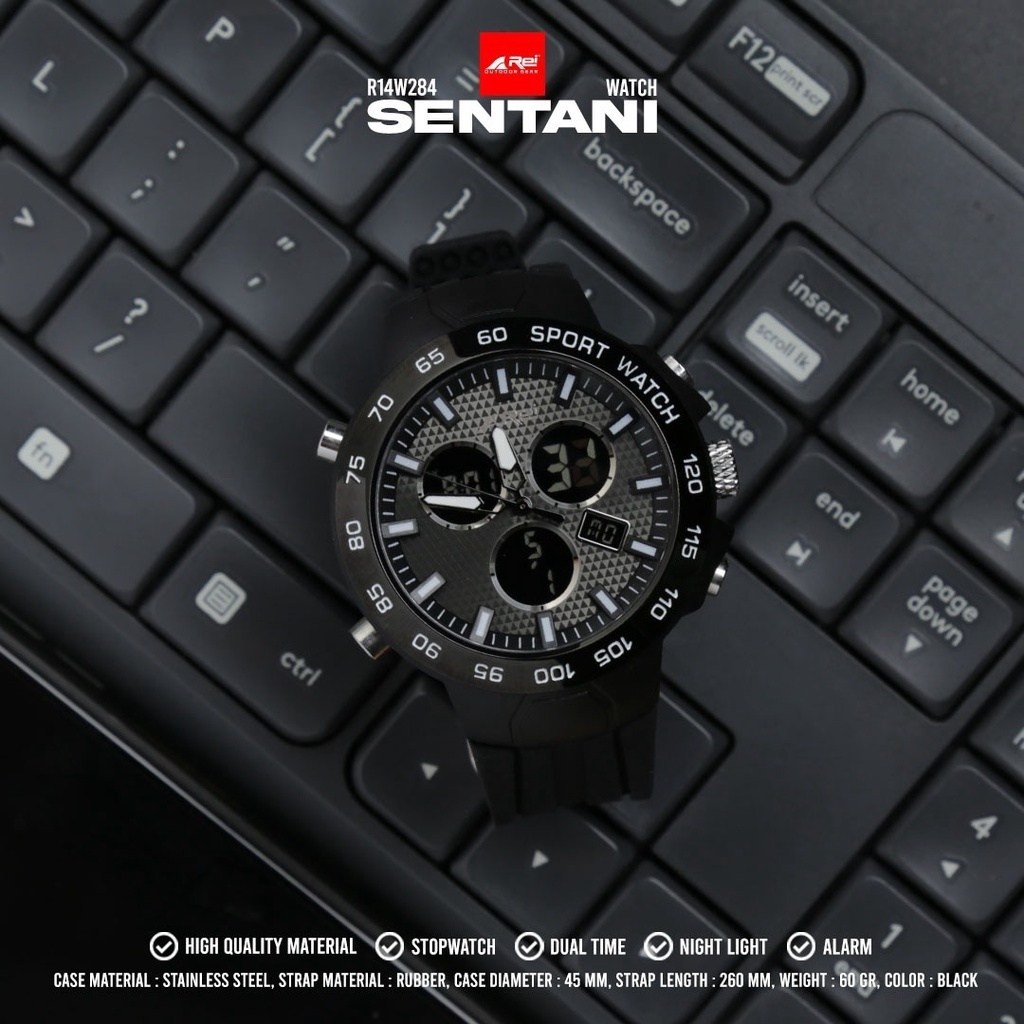 Jam Tangan Digital Dan Analog PRIA SENTANI BLK AREI OUTDOORGEAR - Jam Tangan Digital Arei Pria SENTA