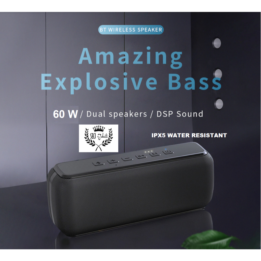 Cyboris V7 Pro Speaker Bluetooth 60 Watt RMS 3D Super BASS 6600 mAh V7PRO