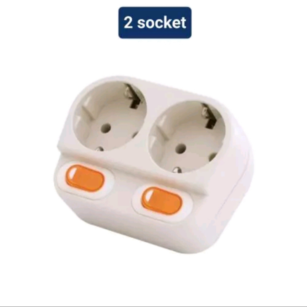 Stok Kontak Arde Saklar 2 Lubang Uticon S-128SW