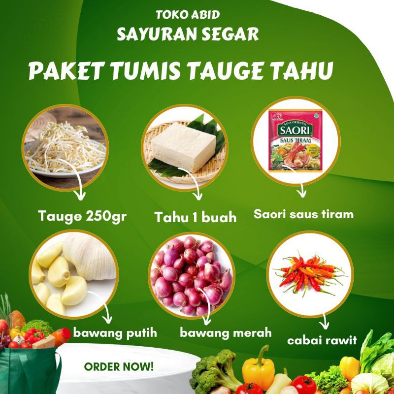 

PAKET TUMIS TAUGE TAHU MURAH / BISA KIRIM INSTANT