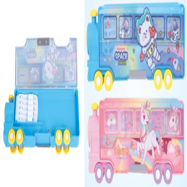 

(Original) Gramedia Pekanbaru - Xlj Hard Pencase Train Shape Unicorn/Space Travel 35267