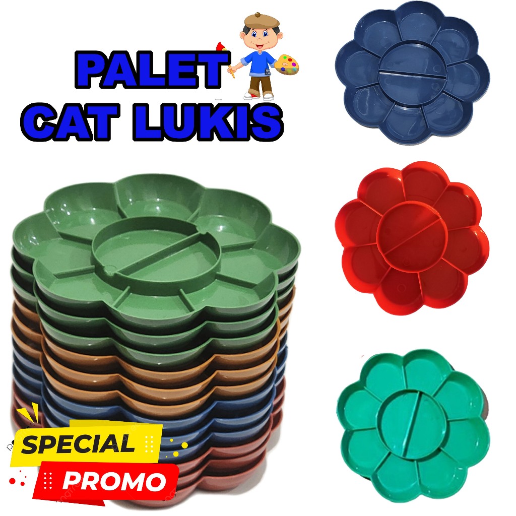 

Palet Cat Lukis Plastik / Tempat Cat Lukis isi 12 Pcs