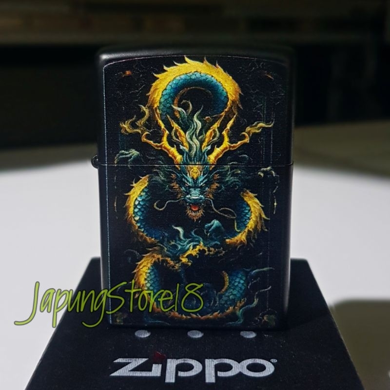 Zippo Naga Korek api unik zippo custom naga Black print uv