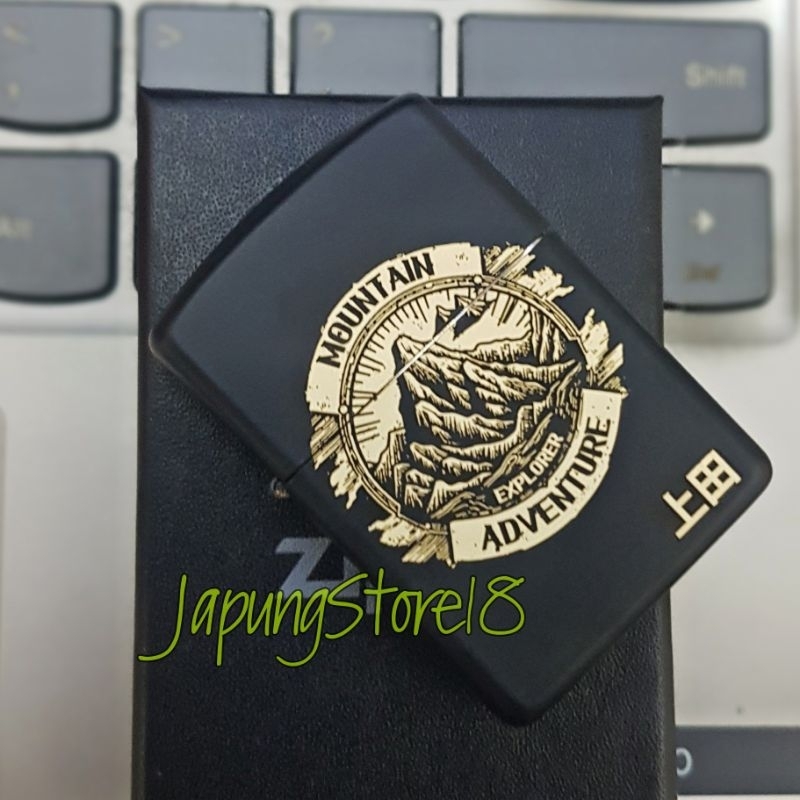 zippo gunung grafir laser Korek api unik zippo custom foto dan logo bebas