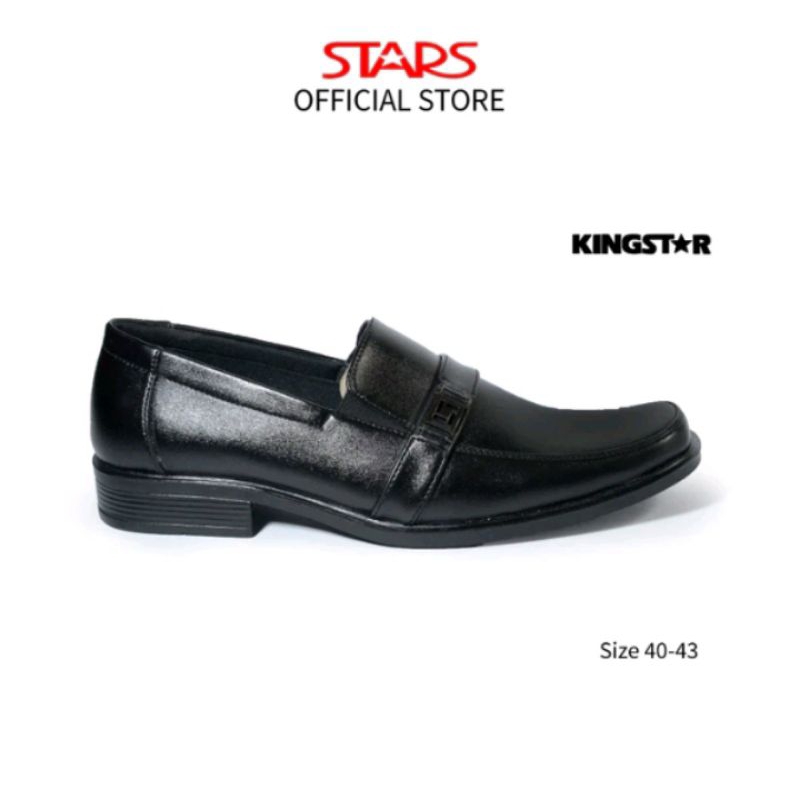 KINGSTAR Sepatu Formal Pria Frunze Hitam