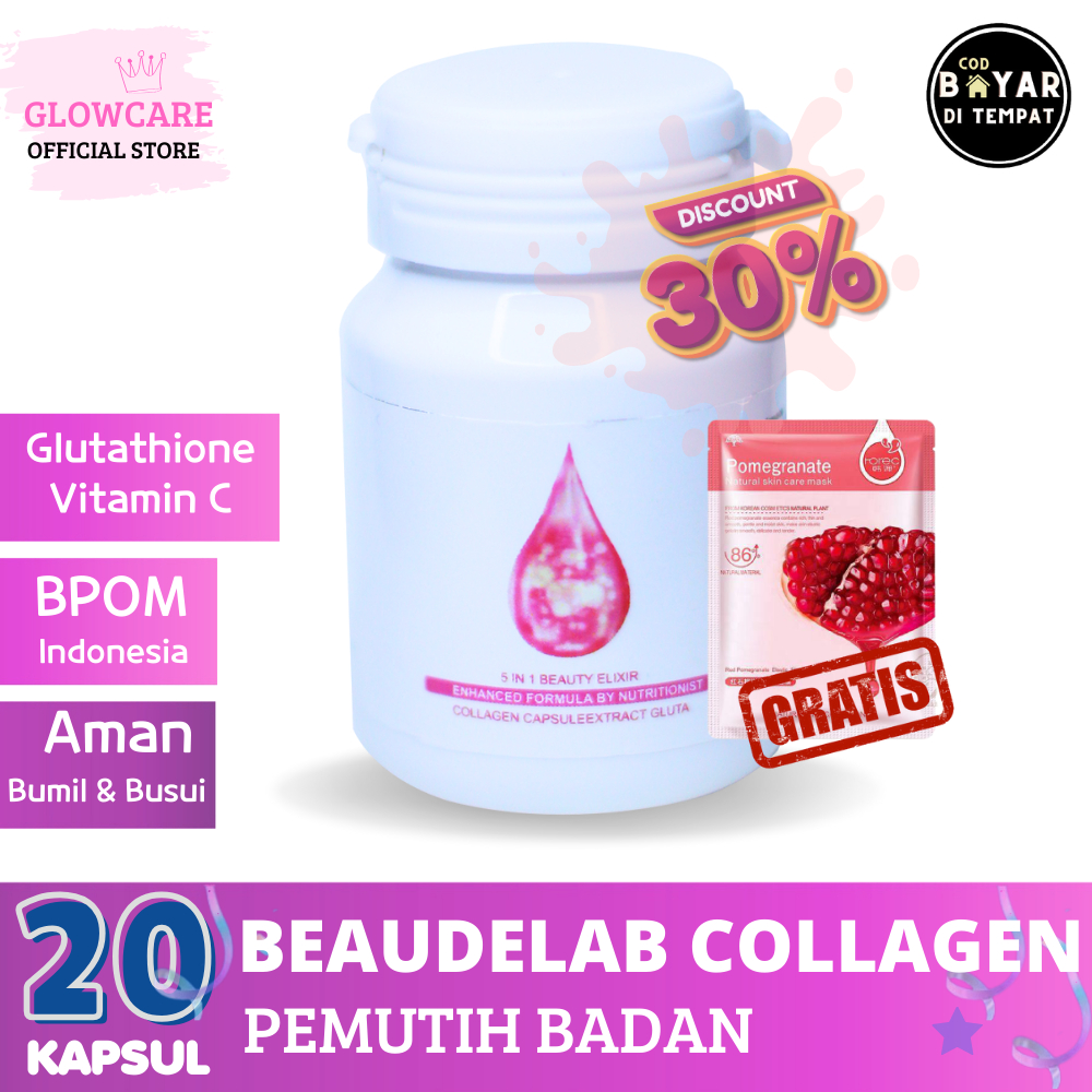 Beaudelab Collagen Drink Pemutih Badan Permanen 20 Kapsul Bisa COD Minuman Pemutih Badan Permanen BP