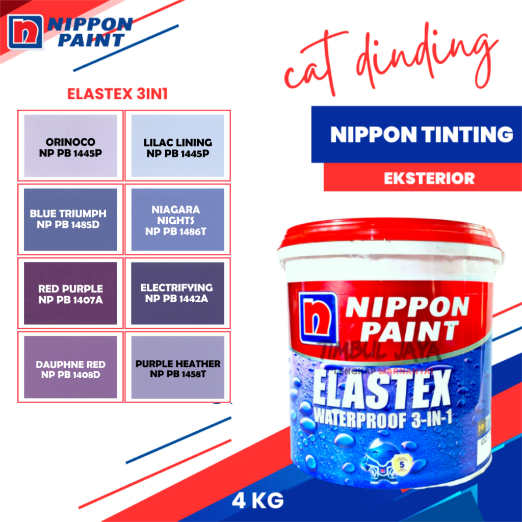 LENGKAP Nippon Elastex Anti Bocor 4 kg / elastex 4 kg / cat tembok luar rumah anti air / cat tembok 