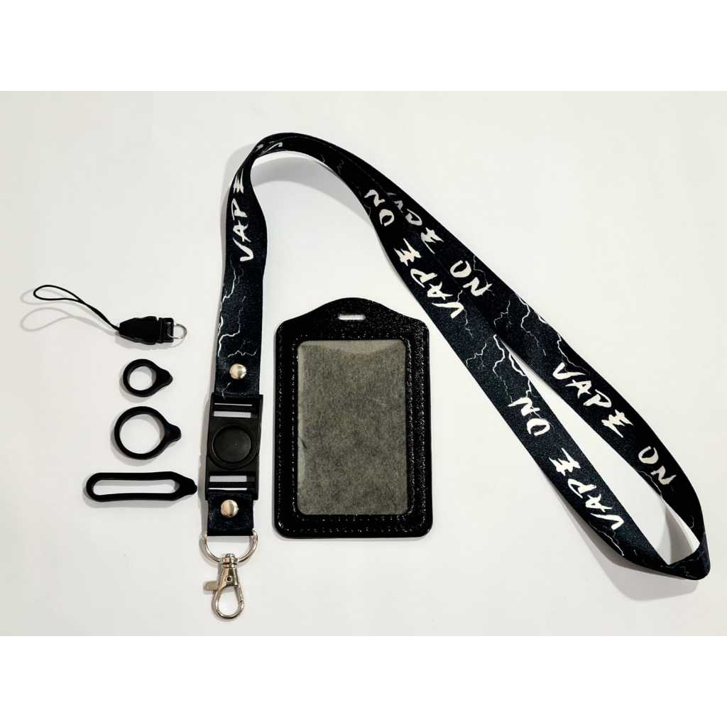 

Lanyard NO VAPE HITAM PREMIUM | custom logo | print lanyard - gantungan hp - holder - yoyo logo