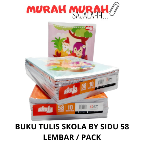 

(1 Pak) Buku Tulis SKOLA By SIDU 58 Lembar 10 buku
